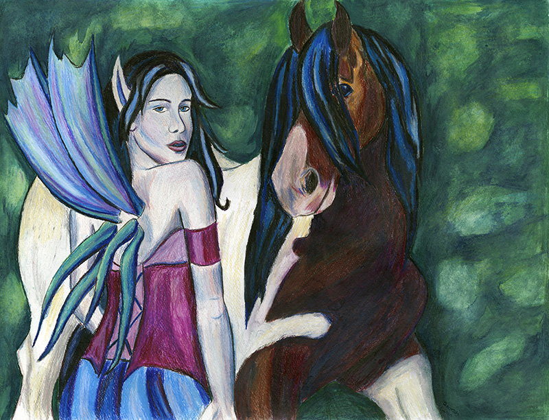 Gypsy Vanner Horse with Gypsy Fairy